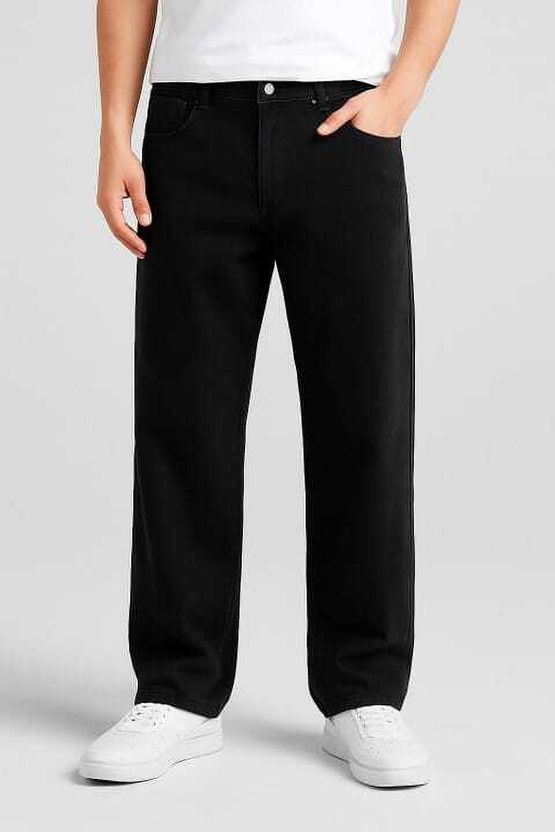 RKDENIM Men Straight Fit Mid Rise Black Jeans - Image 1