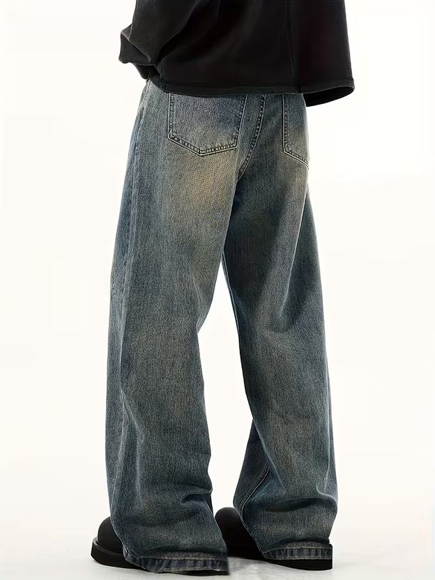 SHRIVAN Men Wide Leg High Rise Multicolor Jeans - Image 2