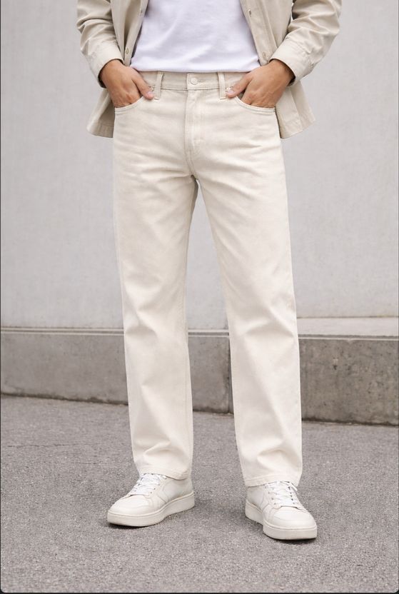 RileyRush Relaxed Fit Beige Jeans - Image 3
