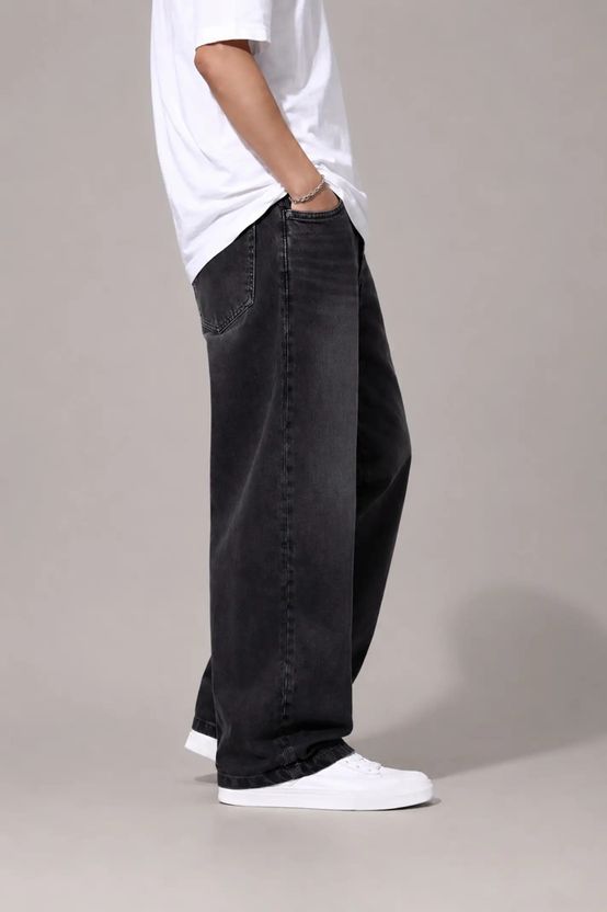 DENWOX Men Dark Grey Mid Rise Straight Fit Jeans - Image 4
