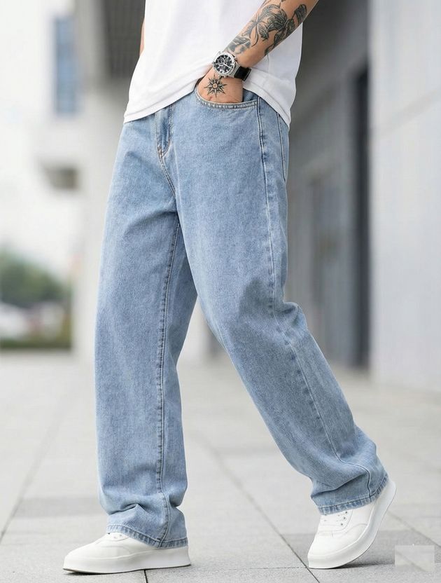 METRONAUT Men Relaxed Fit Mid Rise Light Blue Jeans - Image 3