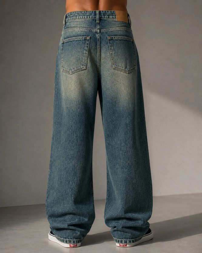 Pratyaya Men Green Baggy Fit Jeans - Image 2