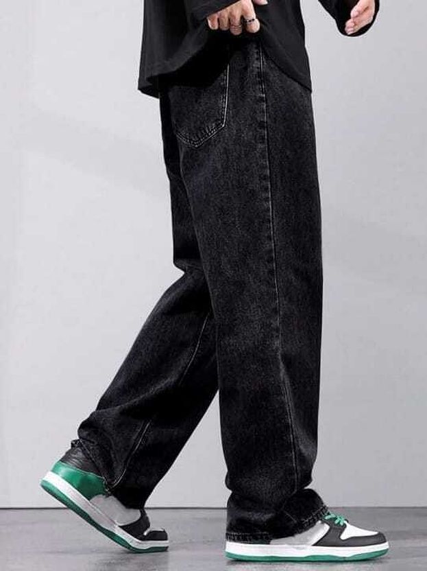 Southee Men Black Loose Fit Mid Rise Jeans - Image 1