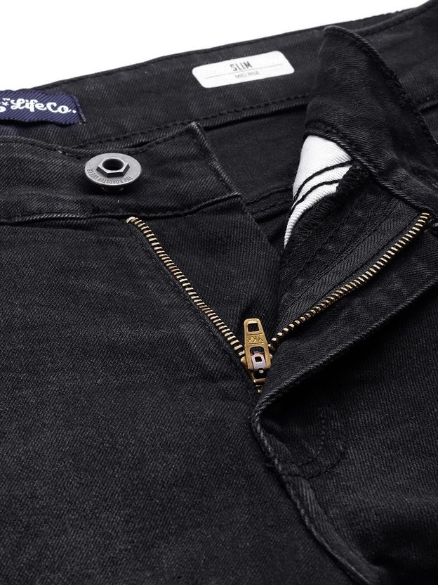 Roadster Men Slim Mid Rise Black Jeans - Image 4