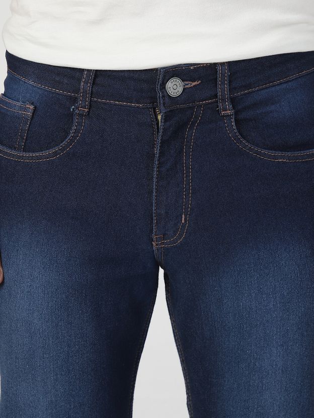 Urbano Men Dark Blue Mid Rise Boot-Leg Jeans - Image 5