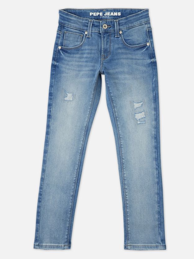 Pepe Jeans Boys Slim Mid Rise Blue Jeans - Image 1