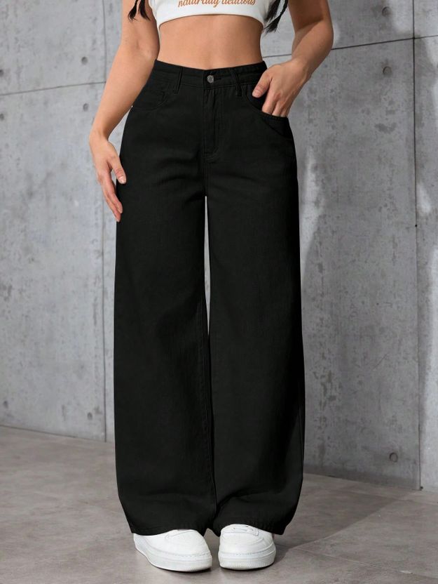 MERCEL Wide Leg Black Jeans - Image 8