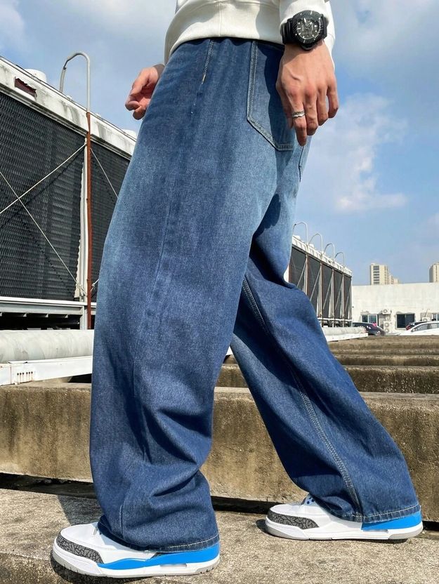 YAMEET Men Dark Blue Jeans - Image 3