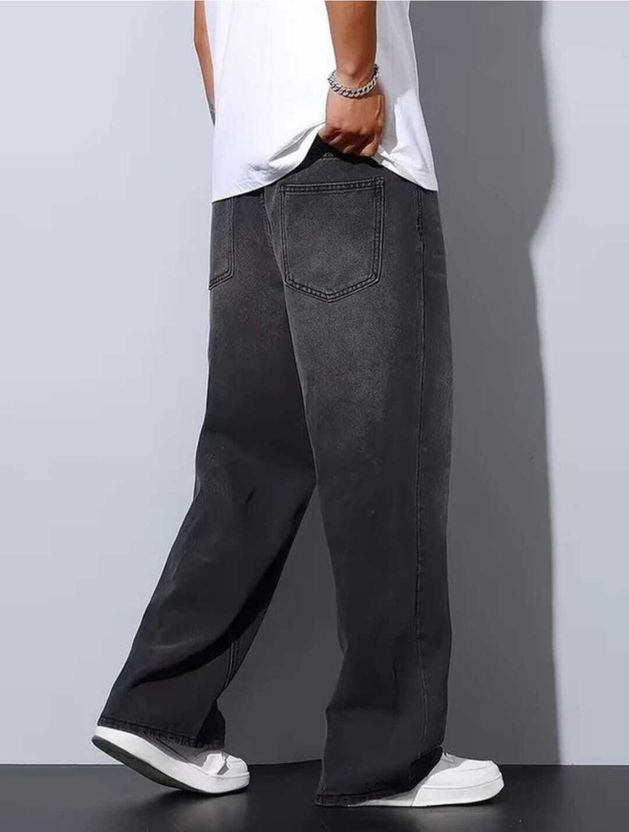 RKDENIM Men Straight Fit Mid Rise Dark Grey Jeans - Image 3