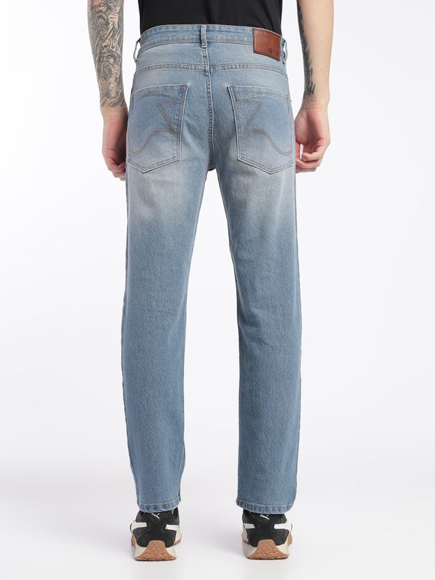 zayla Men Straight Fit Mid Rise Grey Jeans - Image 2