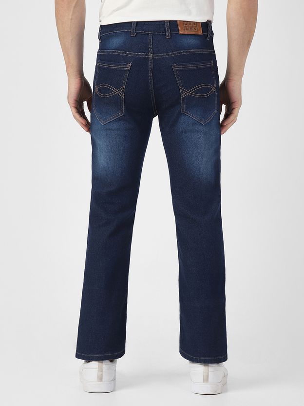 Urbano Men Dark Blue Mid Rise Boot-Leg Jeans - Image 3