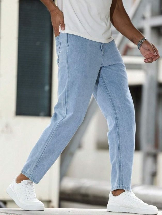 Aamishfashion Tapered Fit Men Light Blue Jeans - Image 4