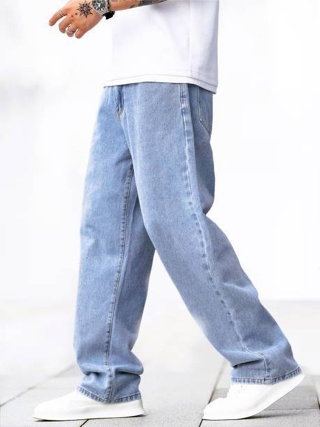 Rodgers Men Loose Fit Mid Rise Light Blue Jeans - Image 2