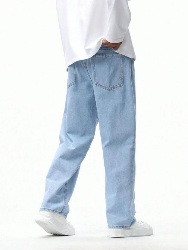 HITBULL Men Straight Fit Mid Rise Light Blue Jeans - Image 2