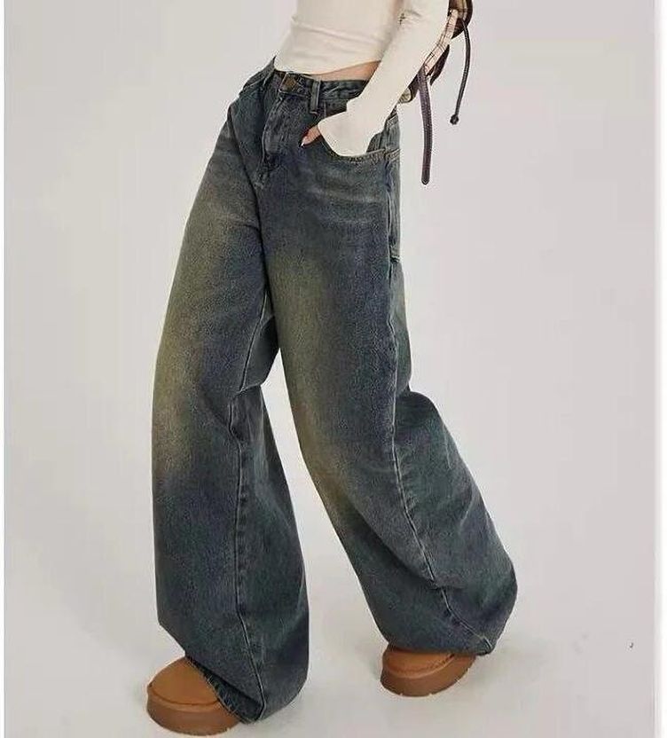Zuya Women Wide Leg High Rise Blue Jeans - Image 4