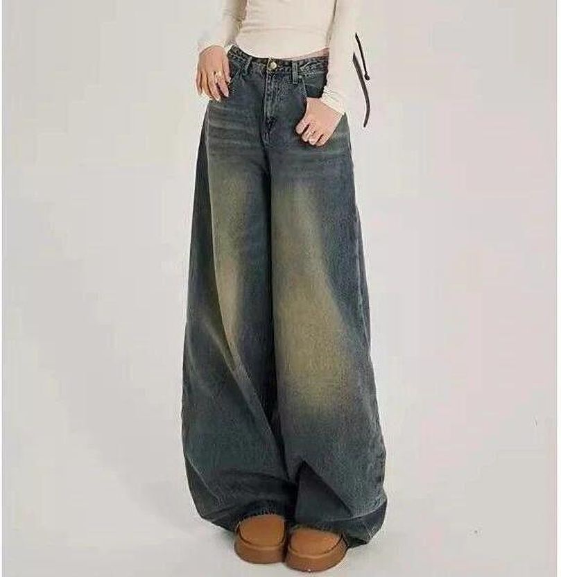 Zuya Women Wide Leg High Rise Blue Jeans - Image 5