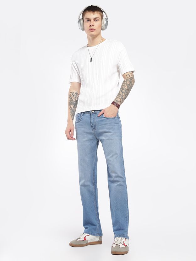 zayla Men Straight Fit Mid Rise Grey Jeans - Image 9