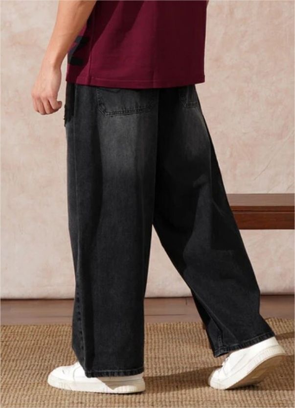 Sirhana Men Black Mid Rise Straight Fit Jeans - Image 2
