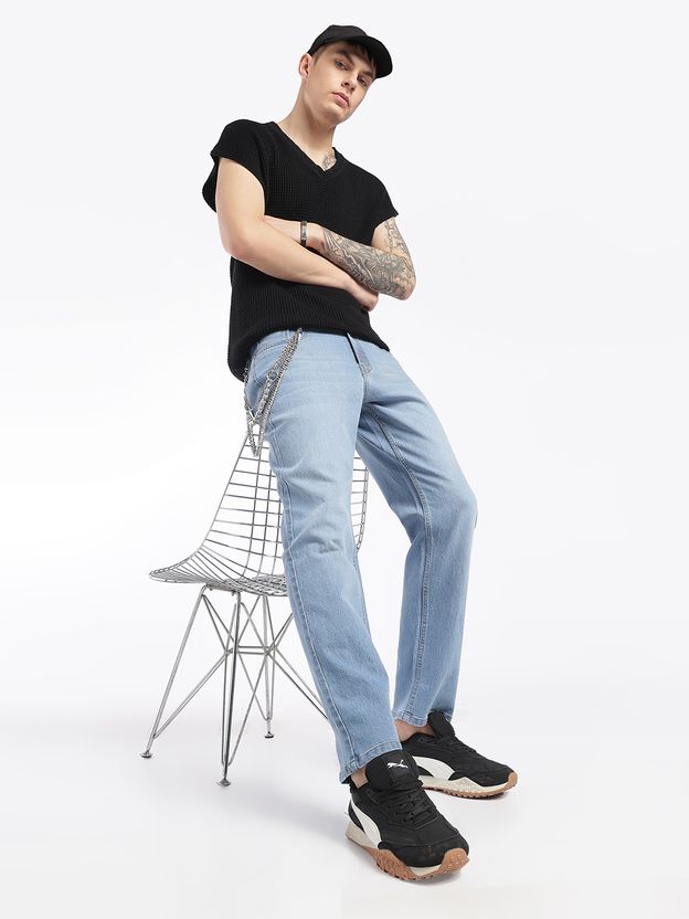 zayla Men Straight Fit Mid Rise Grey Jeans - Image 8
