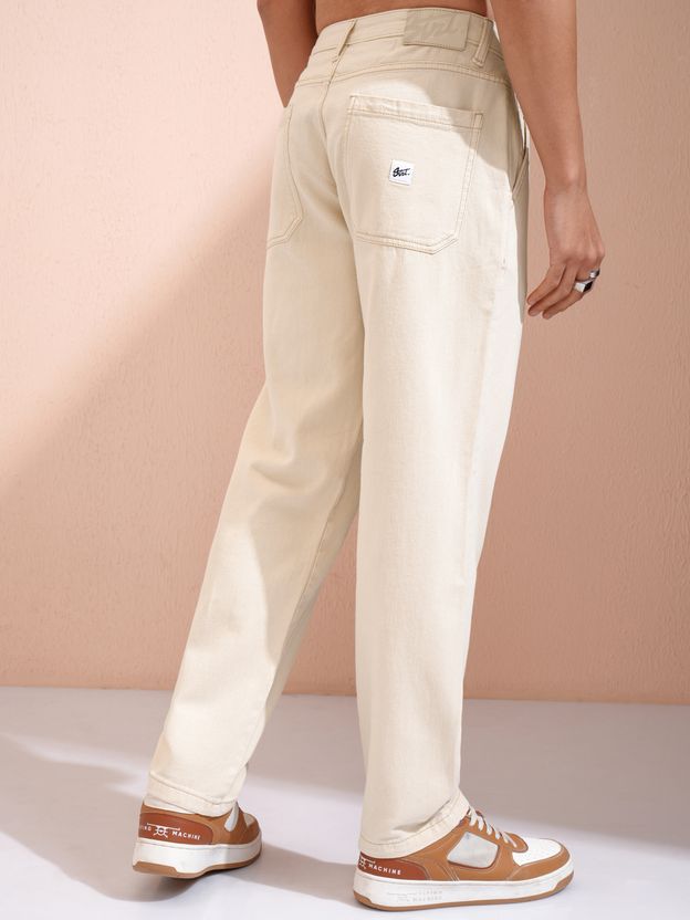 HIGHLANDER Men Beige Mid Rise Relaxed Fit Jeans - Image 2