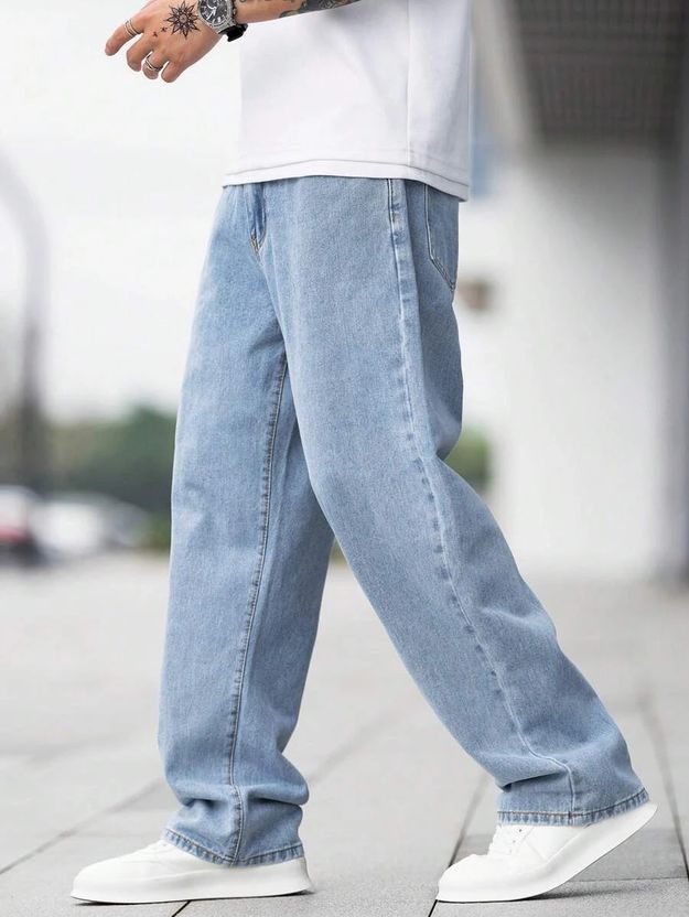 DENIM Men Relaxed Fit Mid Rise Light Blue Jeans - Image 4