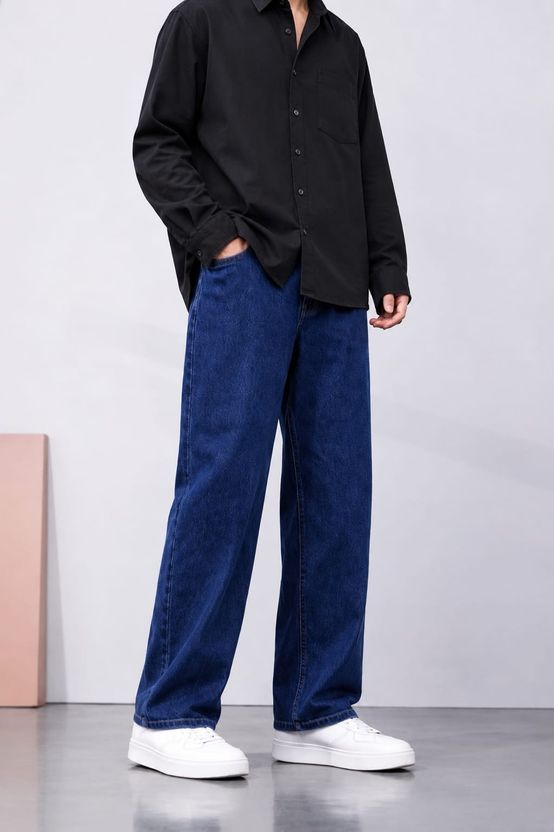 FOXIEFIT Men Relaxed Fit Mid Rise Blue Jeans - Image 1