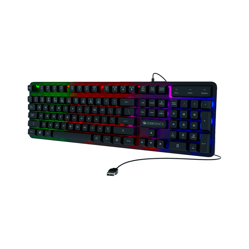 ZEBRONICS Transformer K1 Wired USB Standard Gaming Keyboard Compatible with Desktop, Laptop, Mac with 104 Keys Layout