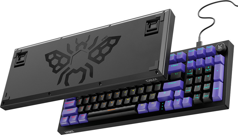 Kreo Hive 98 Wired USB Standard Gaming Keyboard Compatible with Desktop, Laptop, Mac , with gaming mode ,Hive Full Size Wired Gaming Mechanical Keyboard,Outemu Switches & RGB Backlight Wired USB Gaming Keyboard