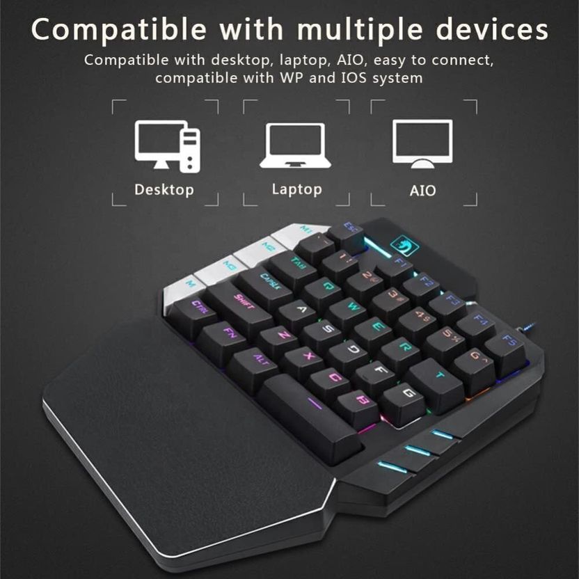 Confiavel One Hand Non-Mechanical Gaming Keyboard - Image 2