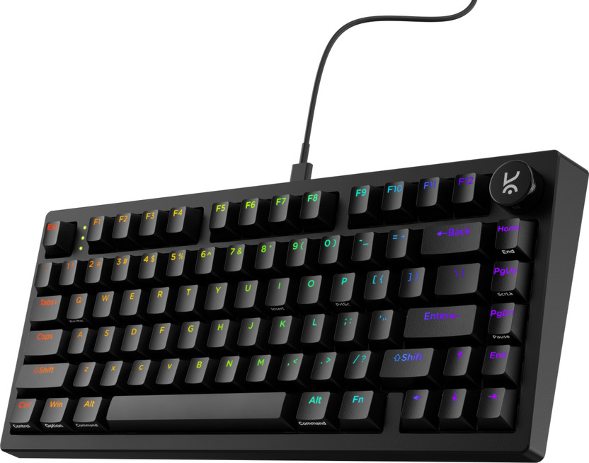 Kreo Hive 75 V2 Wired USB Tenkeyless Gaming Keyboard Compatible with Desktop, Laptop, Mac with Compact Tenkeyless Layout, Tactile Brown Mechanical Switches, Backlit LED Illumination
