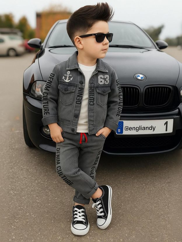 Shirazi Kids Boys Casual Jacket Jeans - Image 1