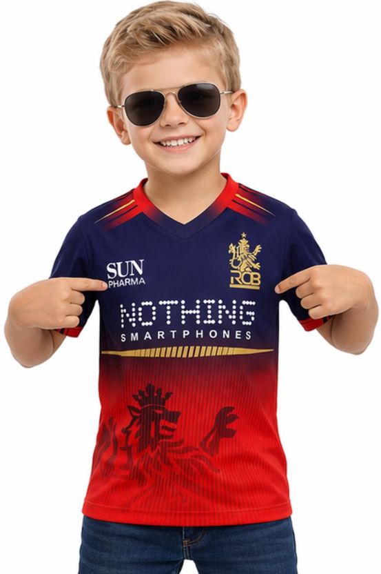 privic Boys & Girls Printed Polyester Regular T Shirt, Red - Image 1