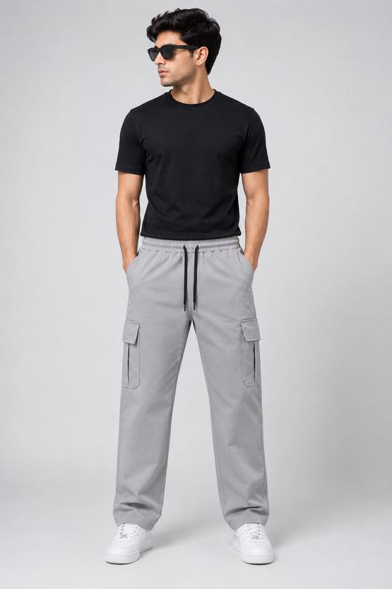 mank D Pack of 2 Men Solid Black, Grey Track Pants - Image 5