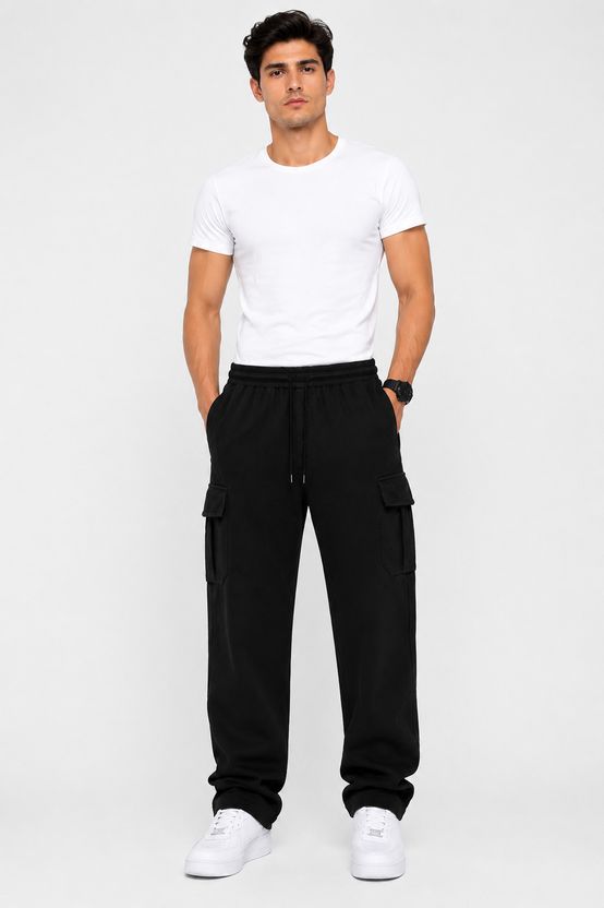 mank D Pack of 2 Men Solid Black, Grey Track Pants - Image 6