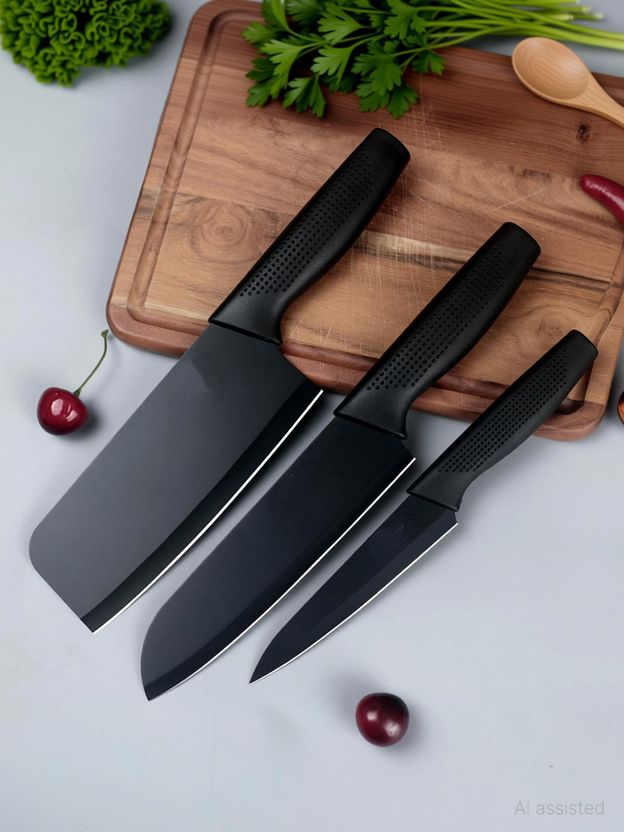 Yaadgar 3 Pc Stainless Steel Knife Set, Dark - Image 5