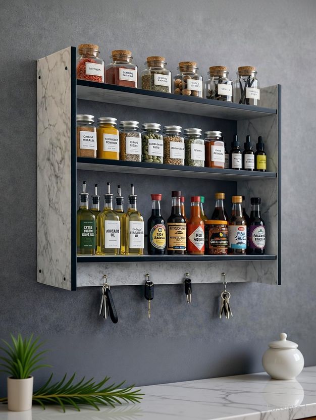 NITVANI Kitchen Rack Marble Design - Image 1