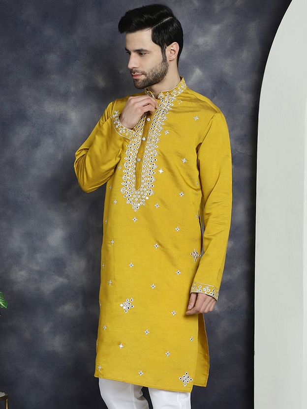 Jompers Embroidered Silk Straight Kurta for Men - Image 2