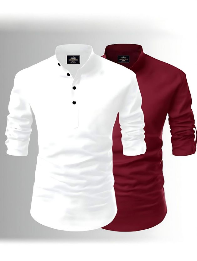 Kavyangle Men Solid Straight Kurta - Image 1