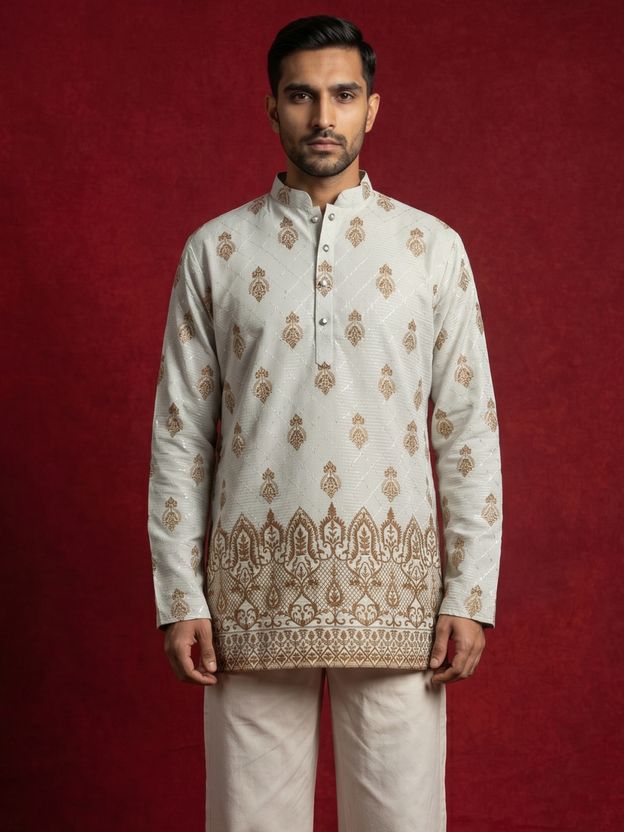 Jompers Men Embroidered Straight Kurta - Image 4