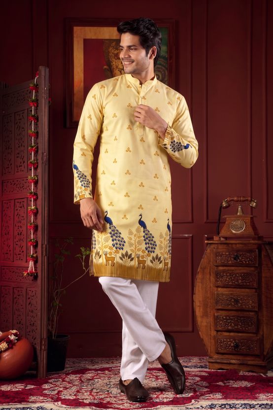 BBS CREATION Men Printed Straight Kurta - Image 9