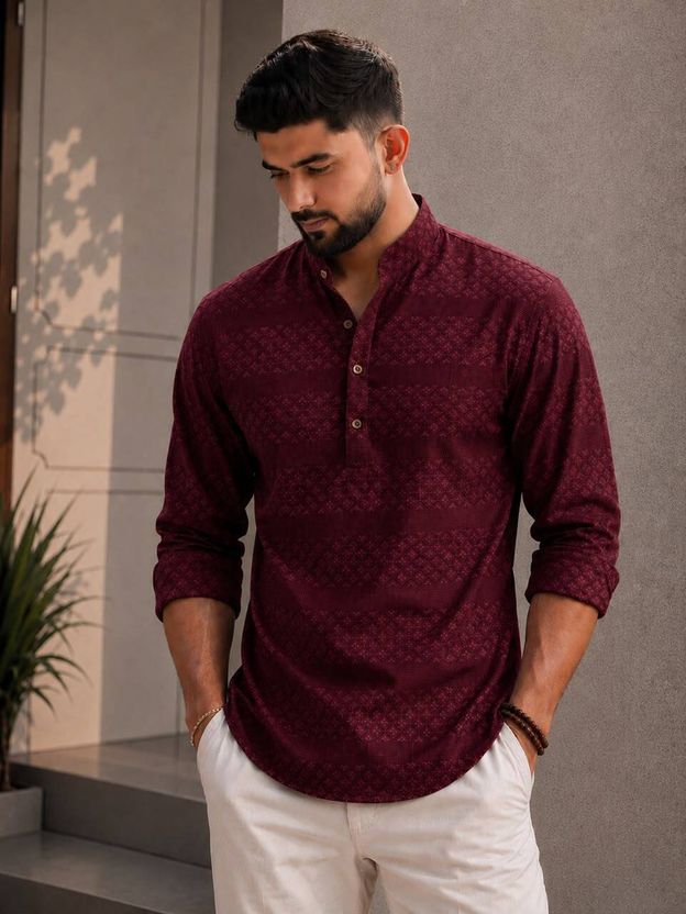 VELLOSTA Men Printed A-line Kurta - Image 6