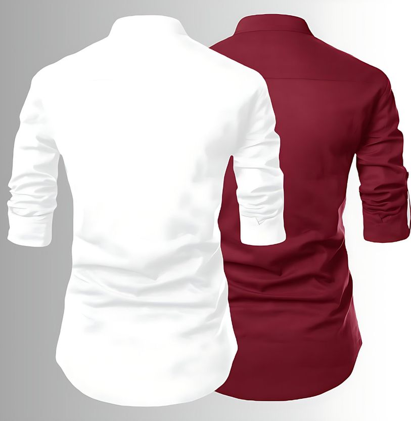 Kavyangle Men Solid Straight Kurta - Image 4