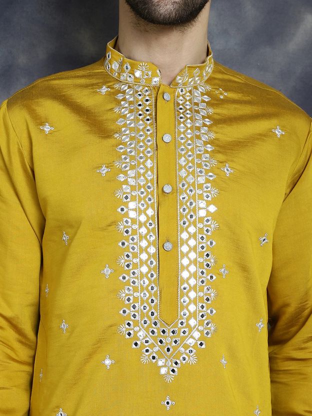 Jompers Embroidered Silk Straight Kurta for Men - Image 5