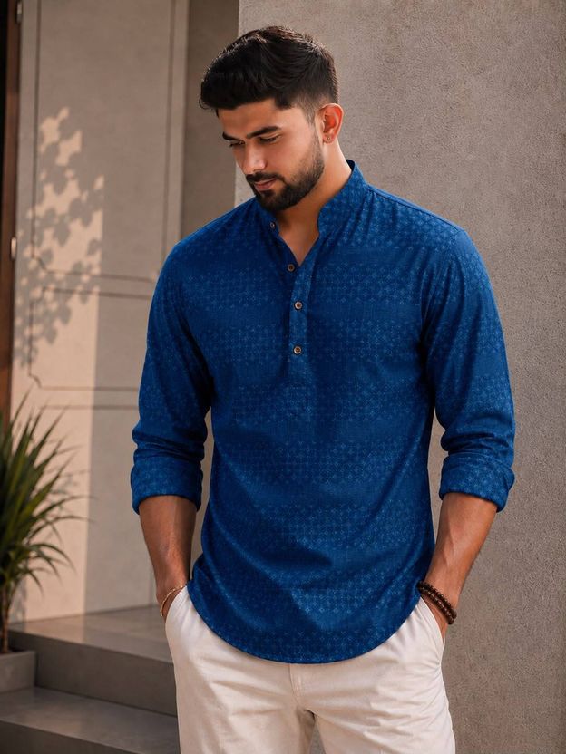 VELLOSTA Men Printed A-line Kurta - Image 5