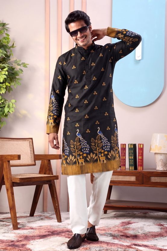 BBS CREATION Men Printed Straight Kurta - Image 3