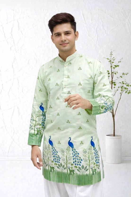 MENPERA Men Printed Straight Kurta - Image 6