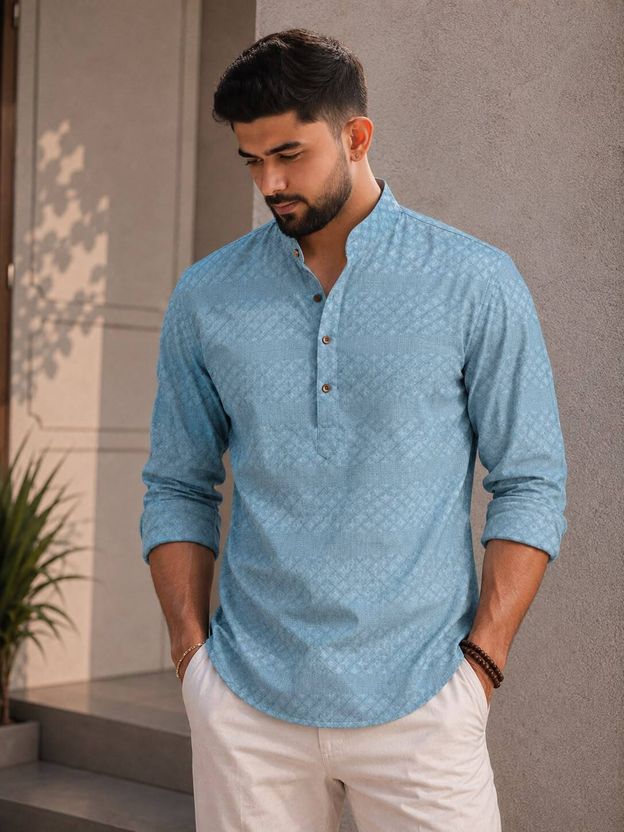 VELLOSTA Men Printed A-line Kurta - Image 1