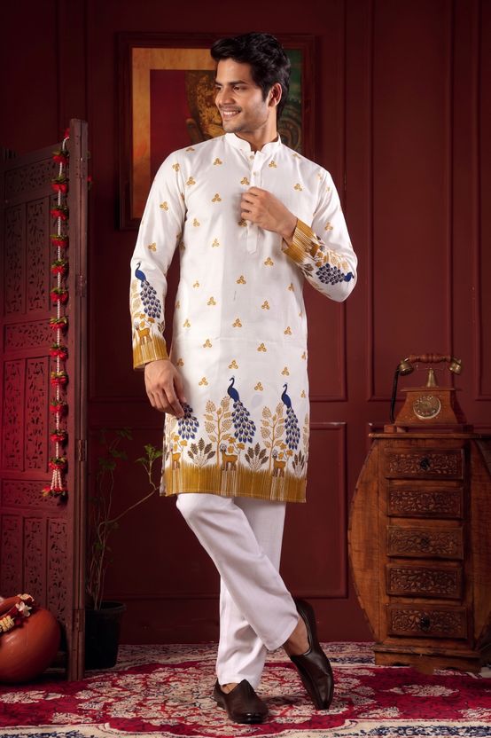BBS CREATION Men Printed Straight Kurta - Image 7