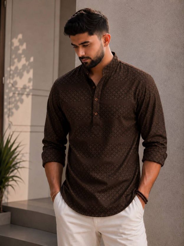 VELLOSTA Men Printed A-line Kurta - Image 4