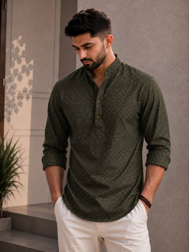 VELLOSTA Men Printed A-line Kurta - Image 7